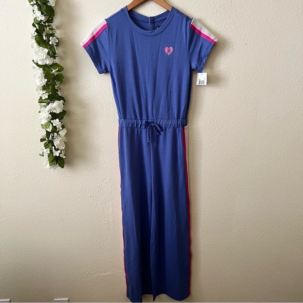 Hurley Pre Teen Girl’s Purple Side Stripe Short Sleeve Jumpsuit